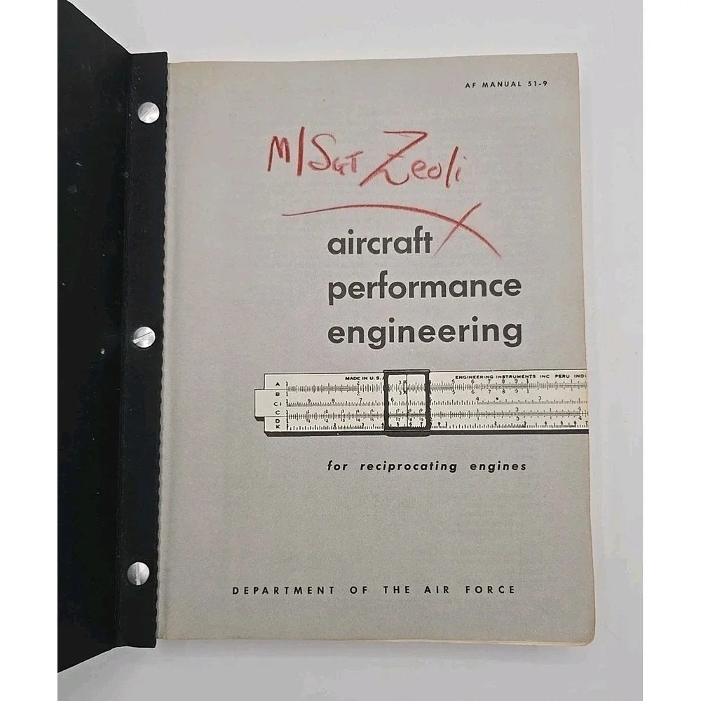 Aircraft Performance Engineering Reciprocating Engines AF Manual 51-9 1954 M668
